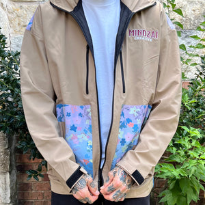Close-up of embroidered skull and daggers detail on the Thunder Bird jacket.