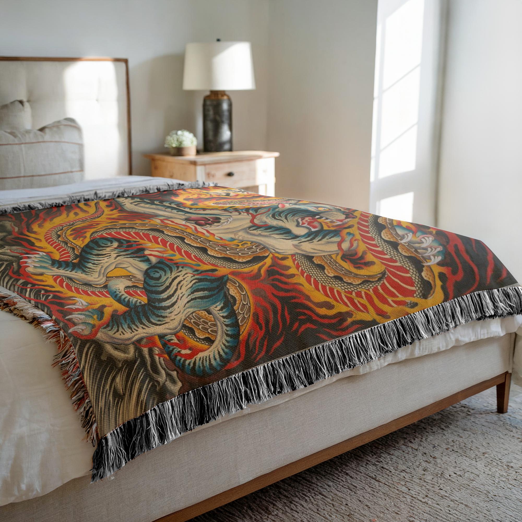 Close-up of Great Blanket highlighting intricate woven details.