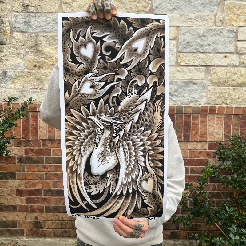 traditional phoenix tattoo