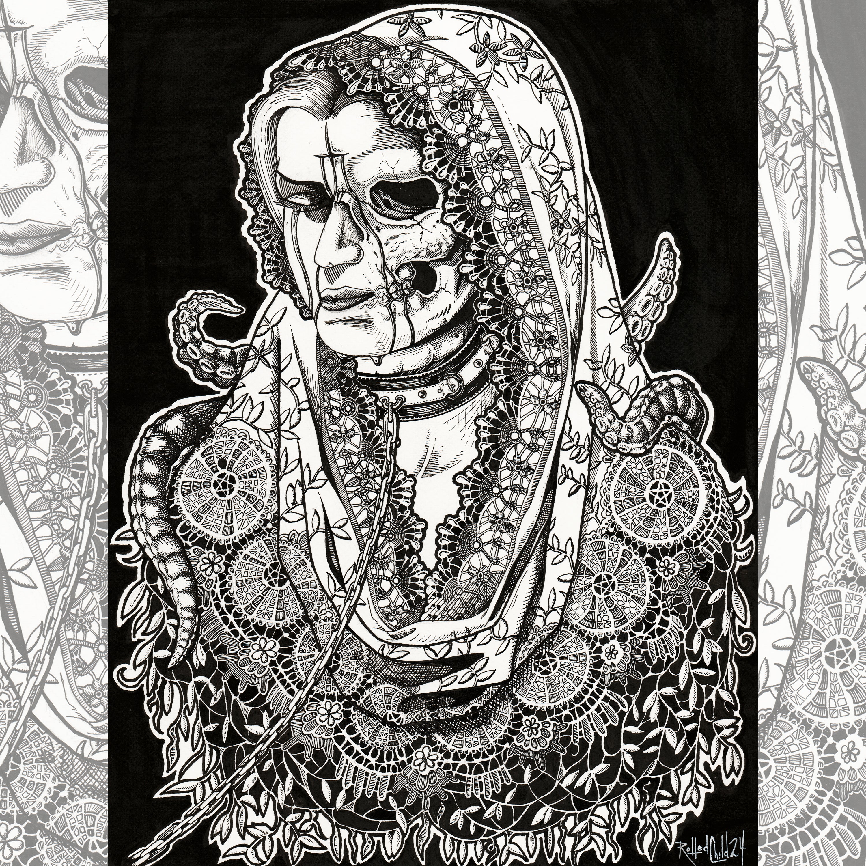 Skor Tattooer Keeper Shirt – Bold tattoo-inspired graphic tee in vintage black.