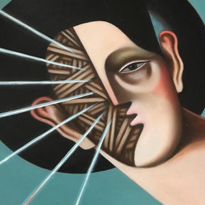 Close-up of 'Soften by Surrender' canvas print by Gianluca Danieletto on 24x28" poly-cotton canvas with grommets.