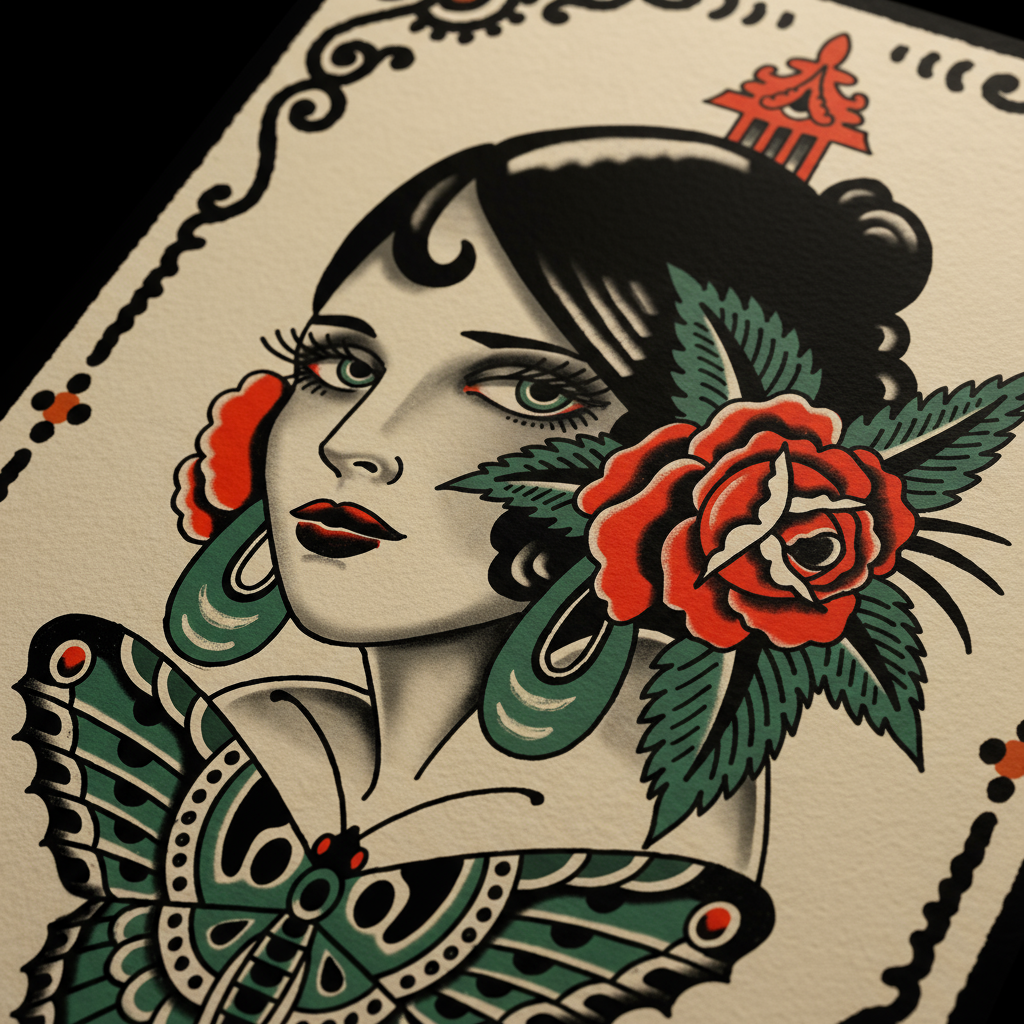 Close-up of line and shade details in “Solitude” print.