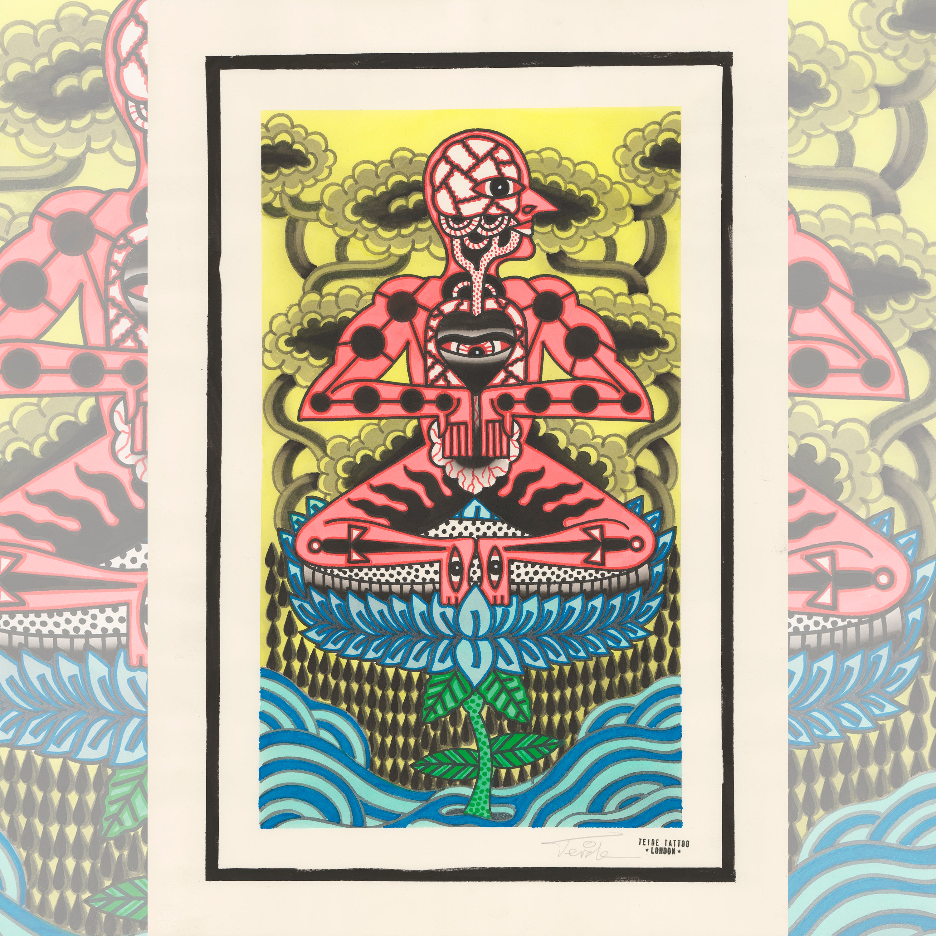 Close-up of Teide Dry World Giclée Print showcasing intricate details and vibrant colors.