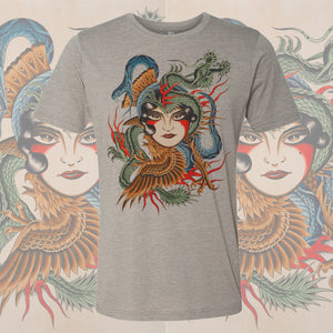 Baroness T-Shirt worn by model showcasing front and back graphics.