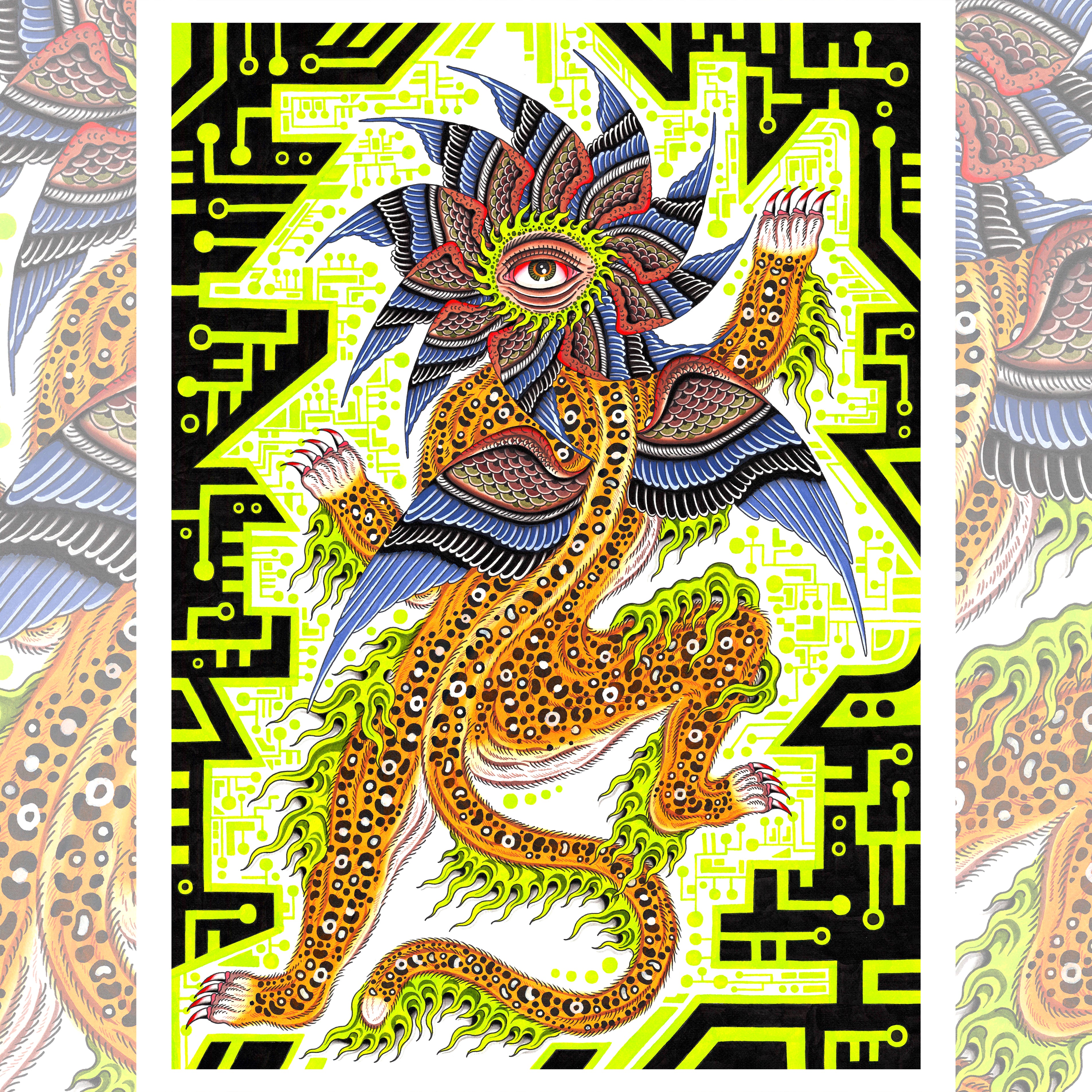 Capilli Cyber Tiger limited edition giclée art print