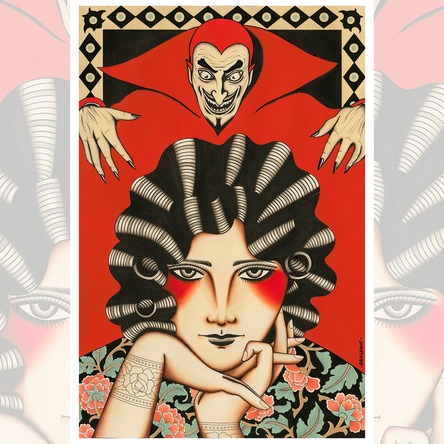 Diavolo T-Shirt front view – bold graphic tee by Mindzai Apparel.