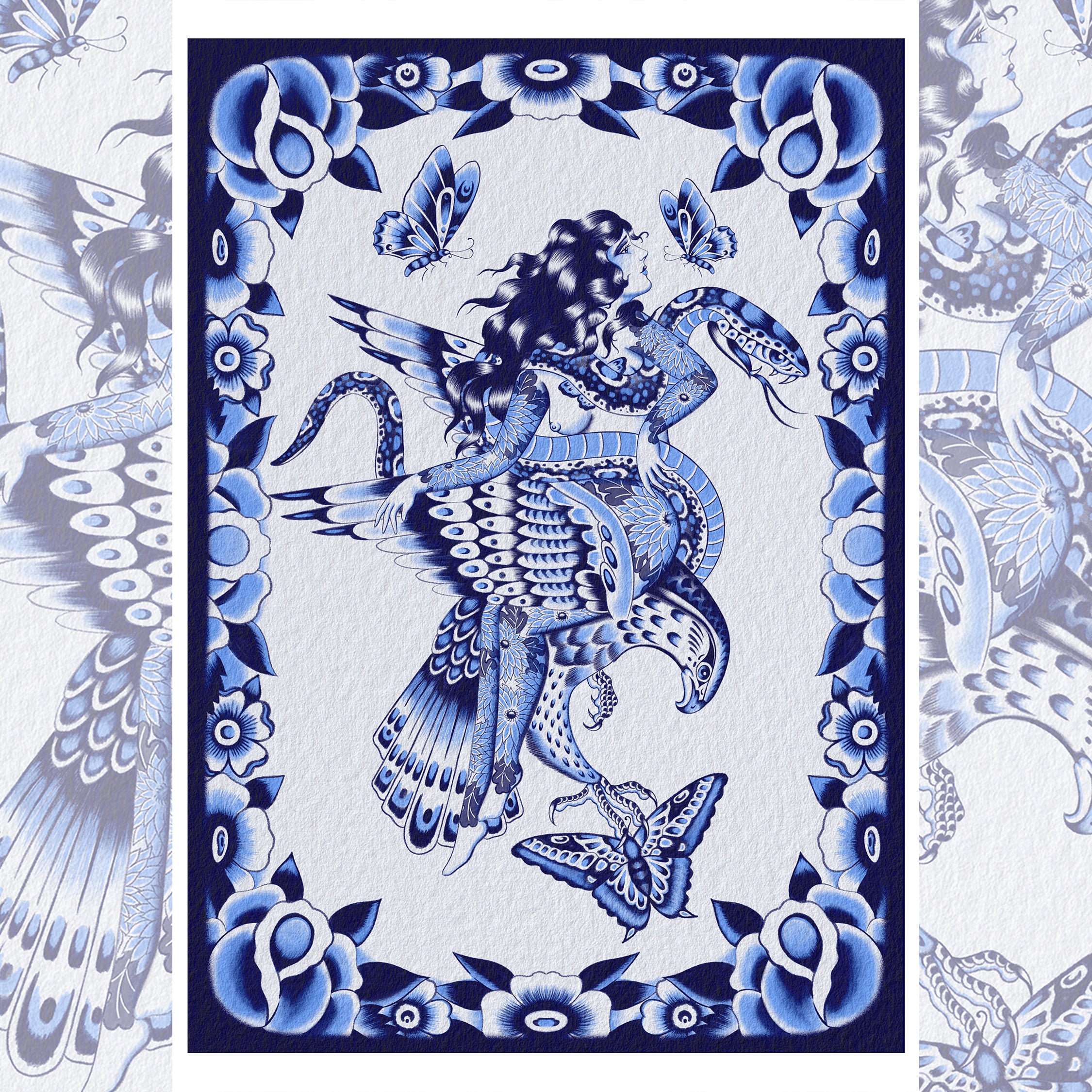 “Lady Hawk giclée print by Aaron Hindson – full front view”