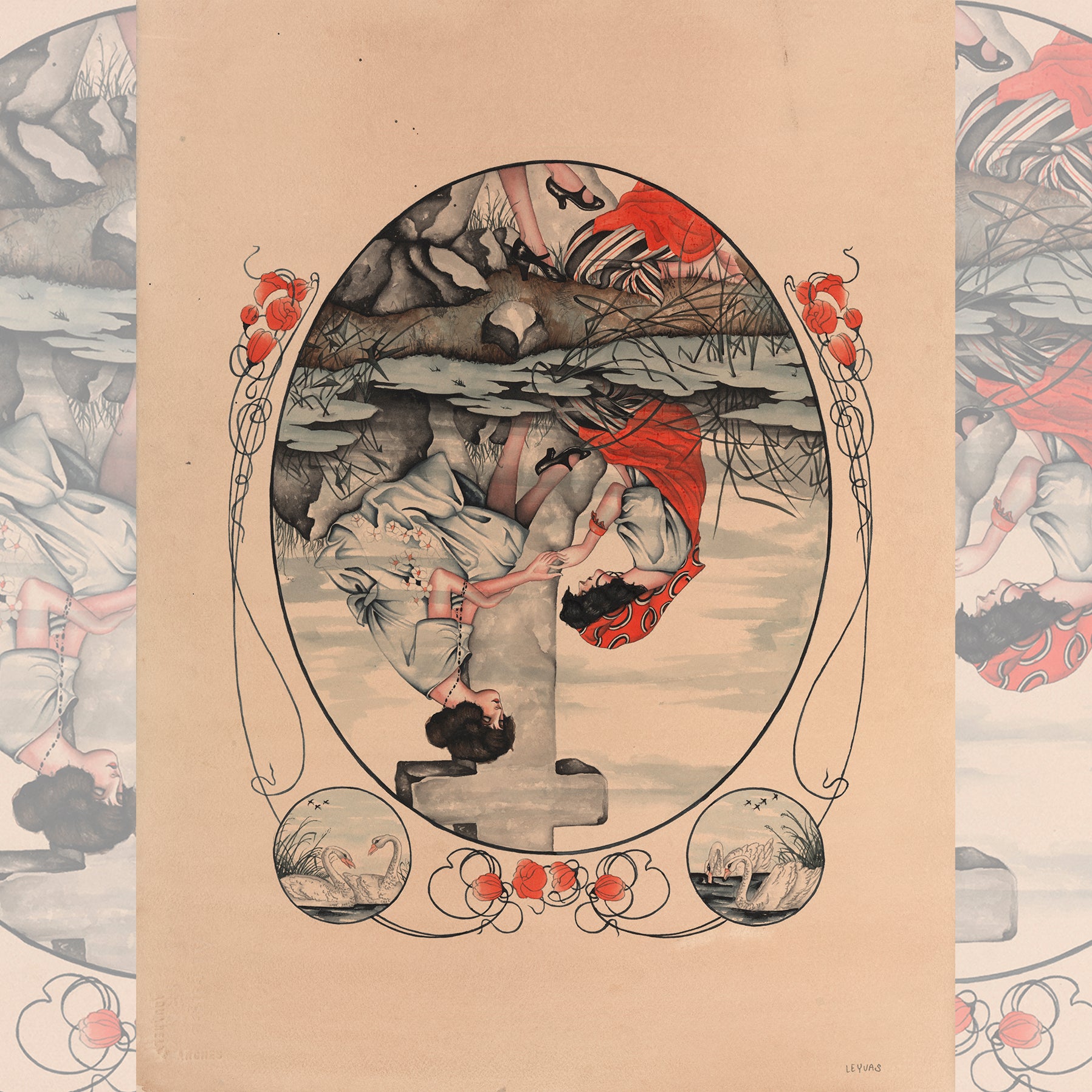 Nathan Leyvas Swan Lake – 18" x 24" giclée print on 340gsm Epson Cold Press paper.