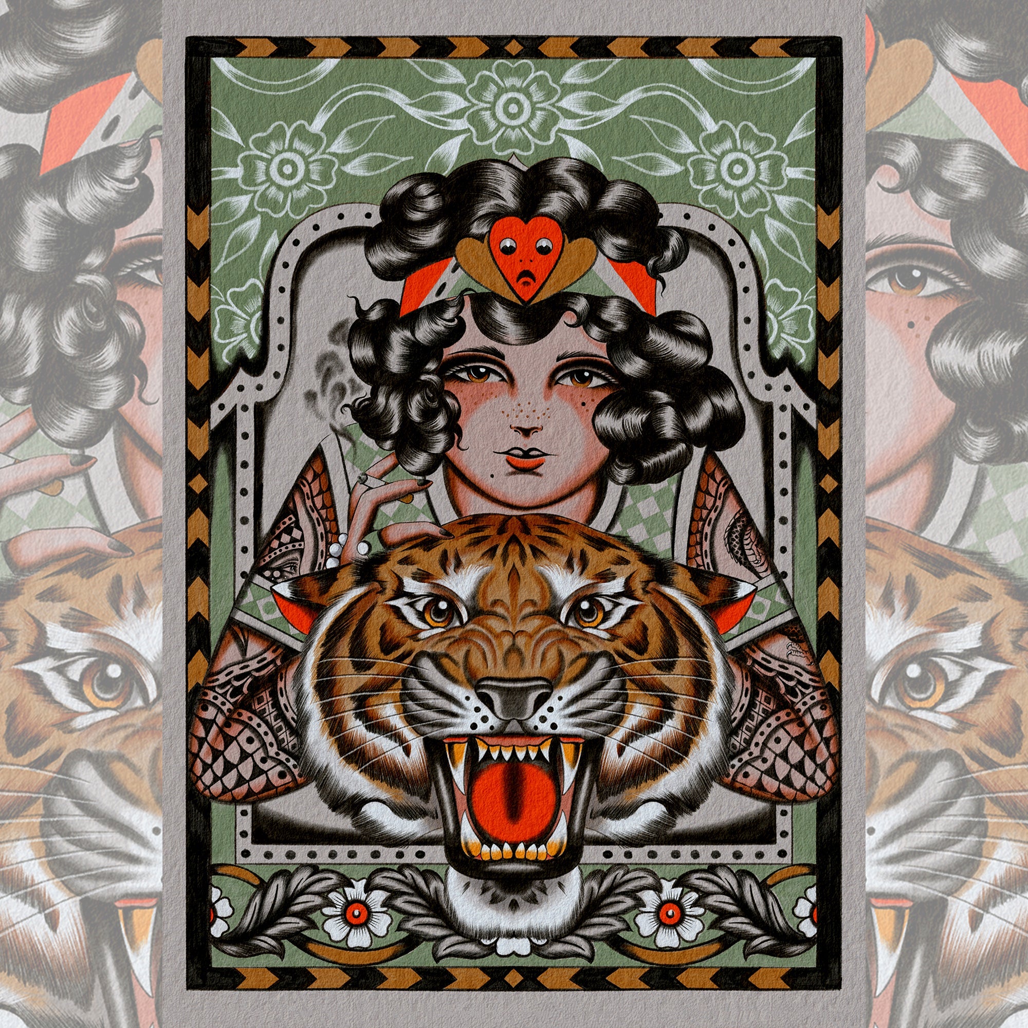 “Tigress giclée print by Aaron Hindson – full front view.”