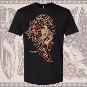 Cedric Weber Young Girl Shirt – Premium graphic tee with vintage tattoo design.