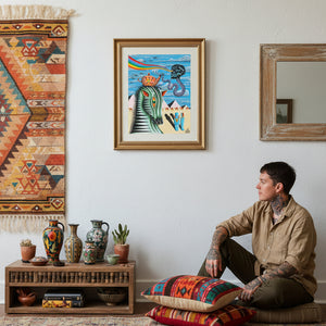 Desert Genie Giclée Art Print by Cam Jennings Displayed in a Home Interior