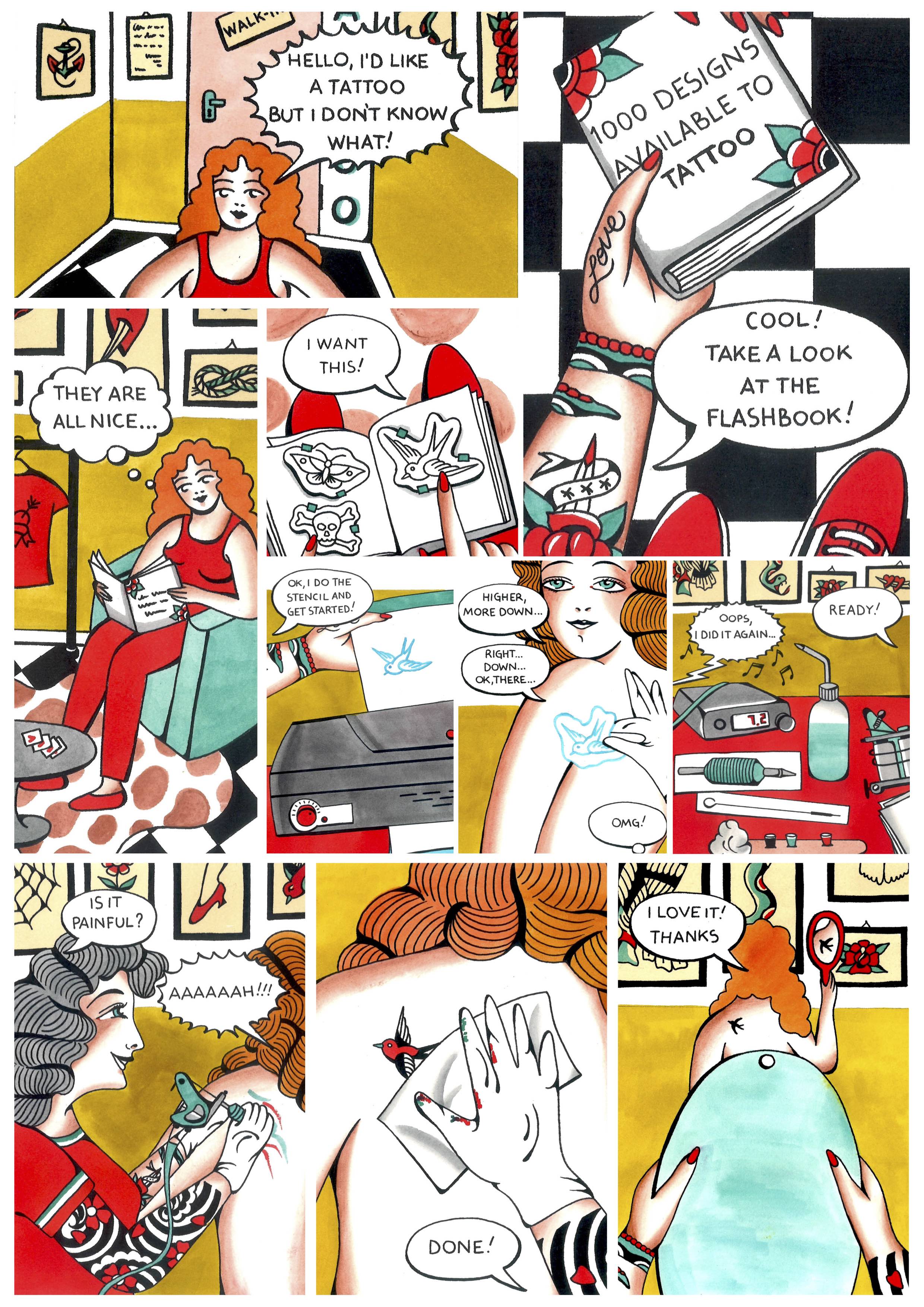 Comic tattoo art print