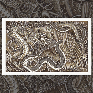 dragon and bird tattoo design