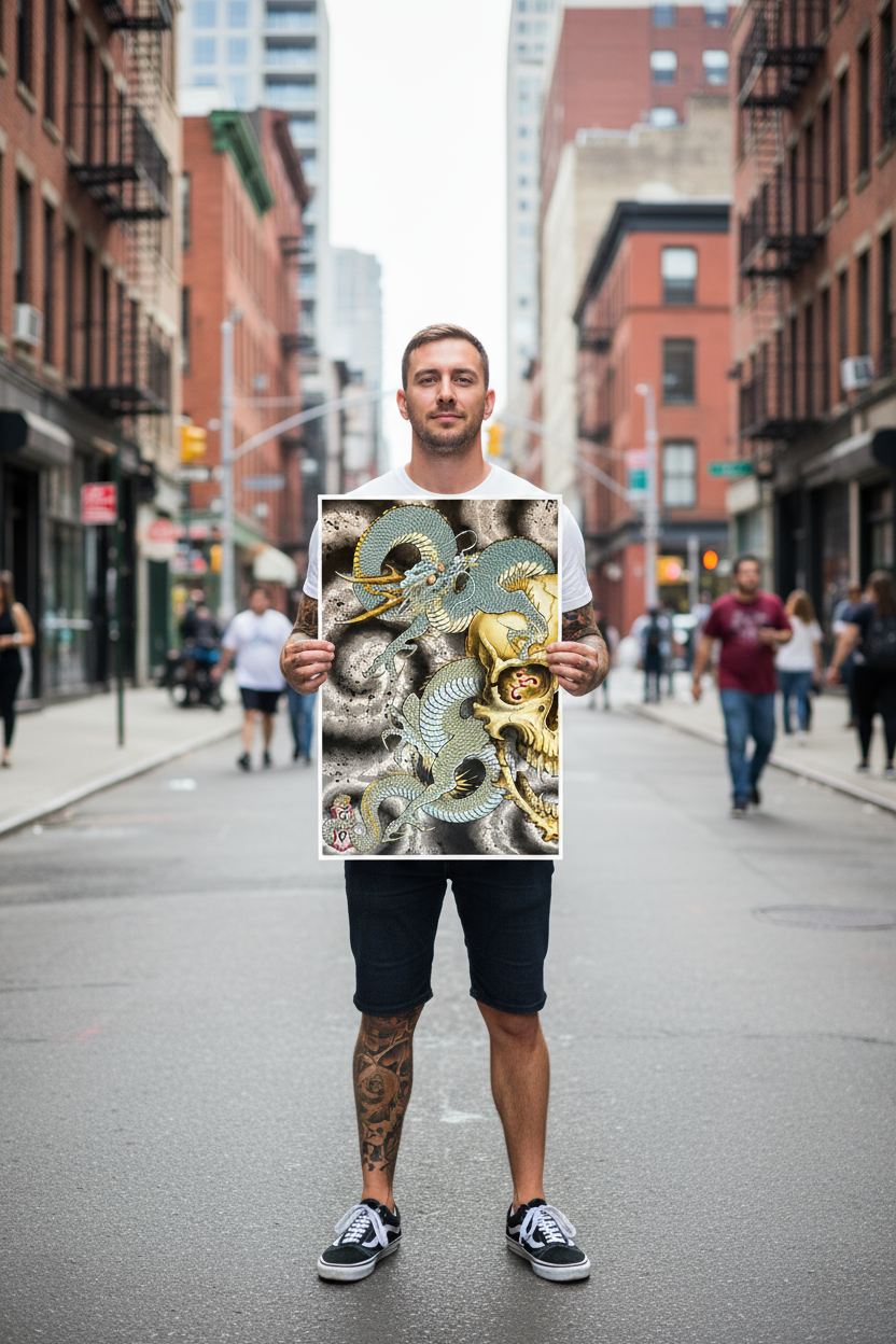 Texture detail of 340 gsm Epson Cold Press paper on “Flying Tiger” print.