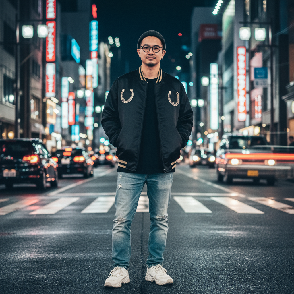 Mindzai Year of the Horse jacket collar and sleeve cuff detail shot.