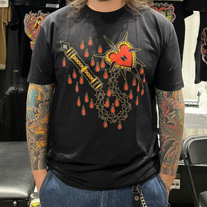 Back view of “Love Kills” tee by Mindzai Apparel showing fit and style.