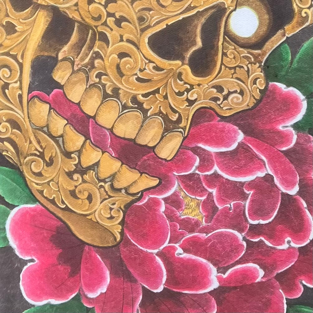 vibrant skull tattoo