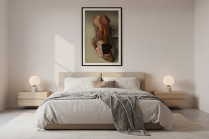 Traditional Japanese Dragon Tattoo Art Print by Tatsu Displayed in Bedroom Interior