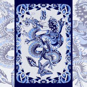 Blue Ryu giclée print by Aaron Hindson – full front view.