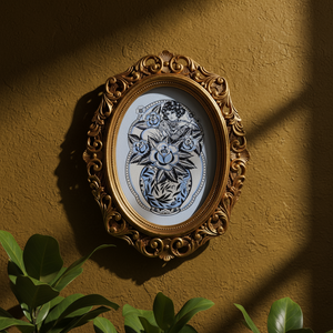 Texture close-up of acid-free cotton paper used in Blue Vase print.