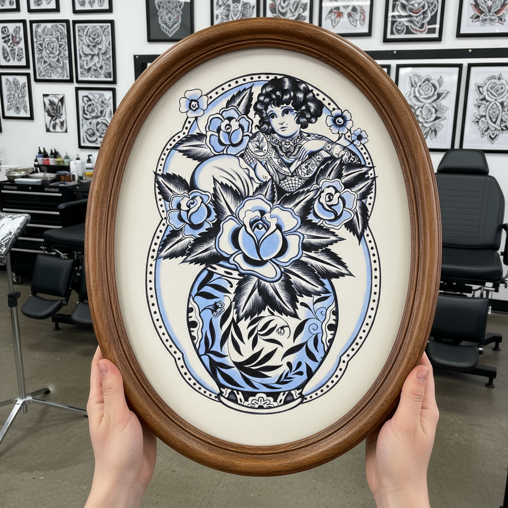 Texture close-up of acid-free cotton paper used in Blue Vase print.