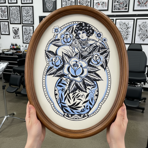 Texture close-up of acid-free cotton paper used in Blue Vase print.