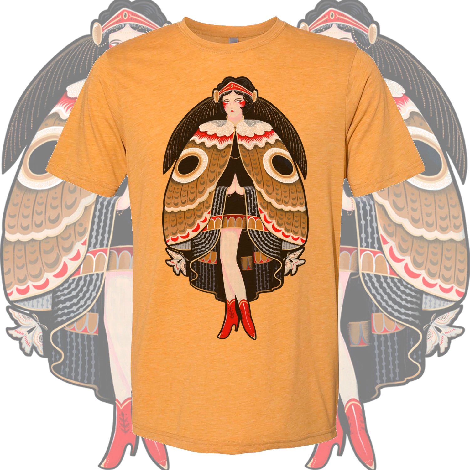 Kyler Martz art T-shirt – vintage-feel Next Level tee with bold dye sublimation print, soft 65/35 poly-cotton blend. Icon Tattoo, Portland, OR