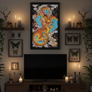 The Snake and The Namakubi print by Alex Rusty – full artwork front view.