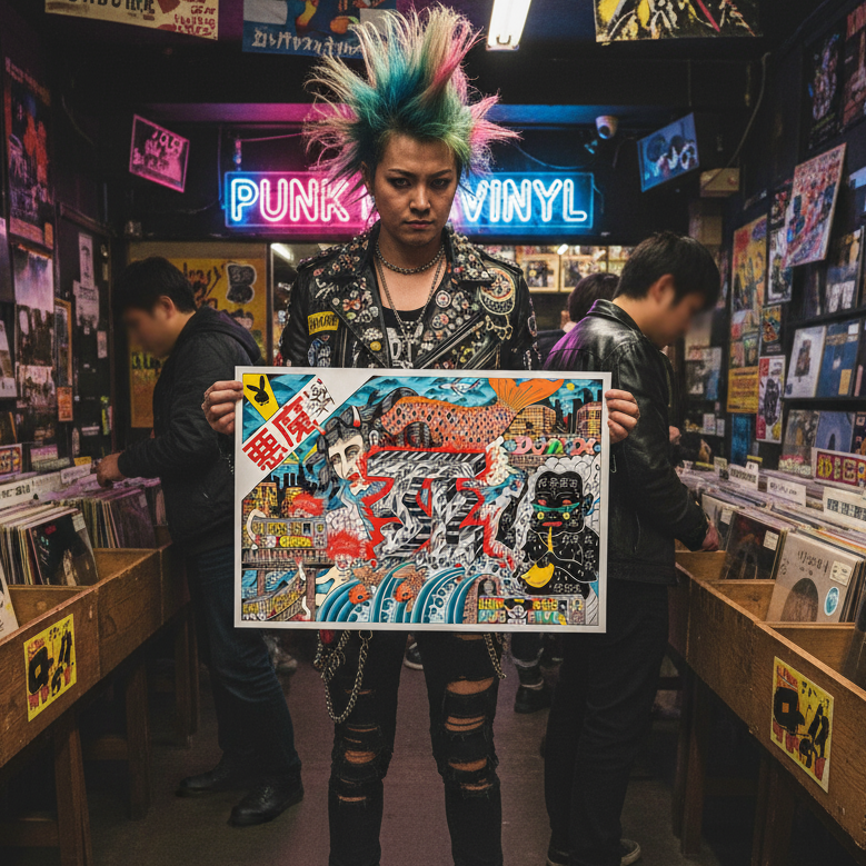 Capilli Tupou JapNYC Pt. 1 print displayed framed on wall.