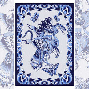 “Lady Hawk giclée print by Aaron Hindson – full front view”