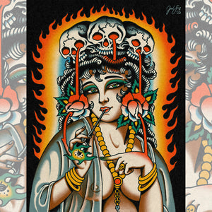 “Mourning Death 1 giclée print by Joel Soos – full front view of artwork.”