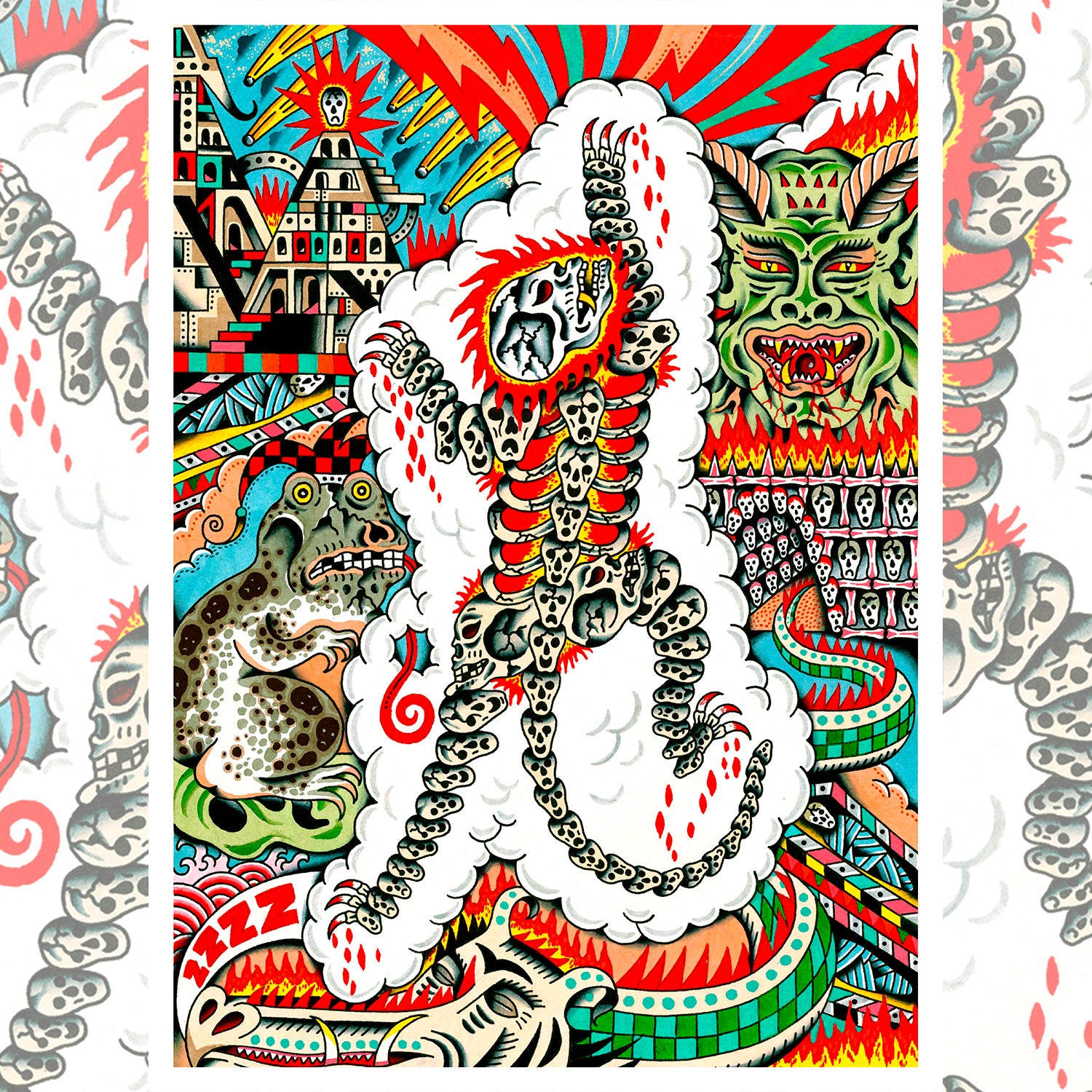 Capilli Panther Skull limited edition giclée art print