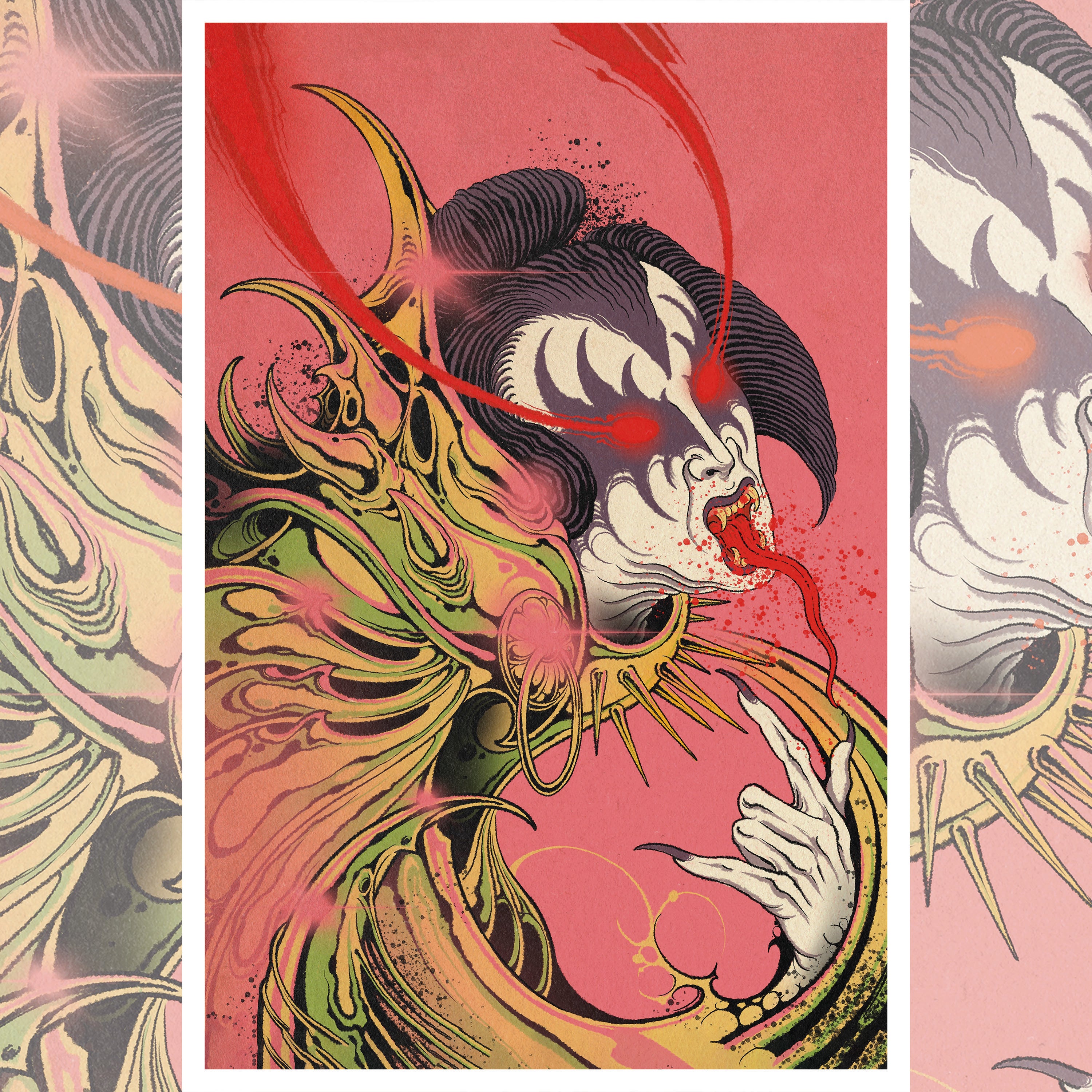 Front view of 'Sweet Kiss of Death' giclée print by The Sepp on 12" x 18" 300gsm Epson Cold Press paper.