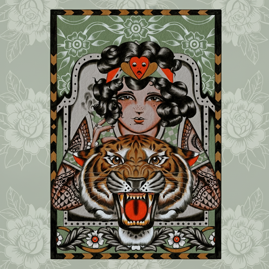 “Texture detail of 100% acid-free cotton paper used in ‘Tigress’ giclée print.”