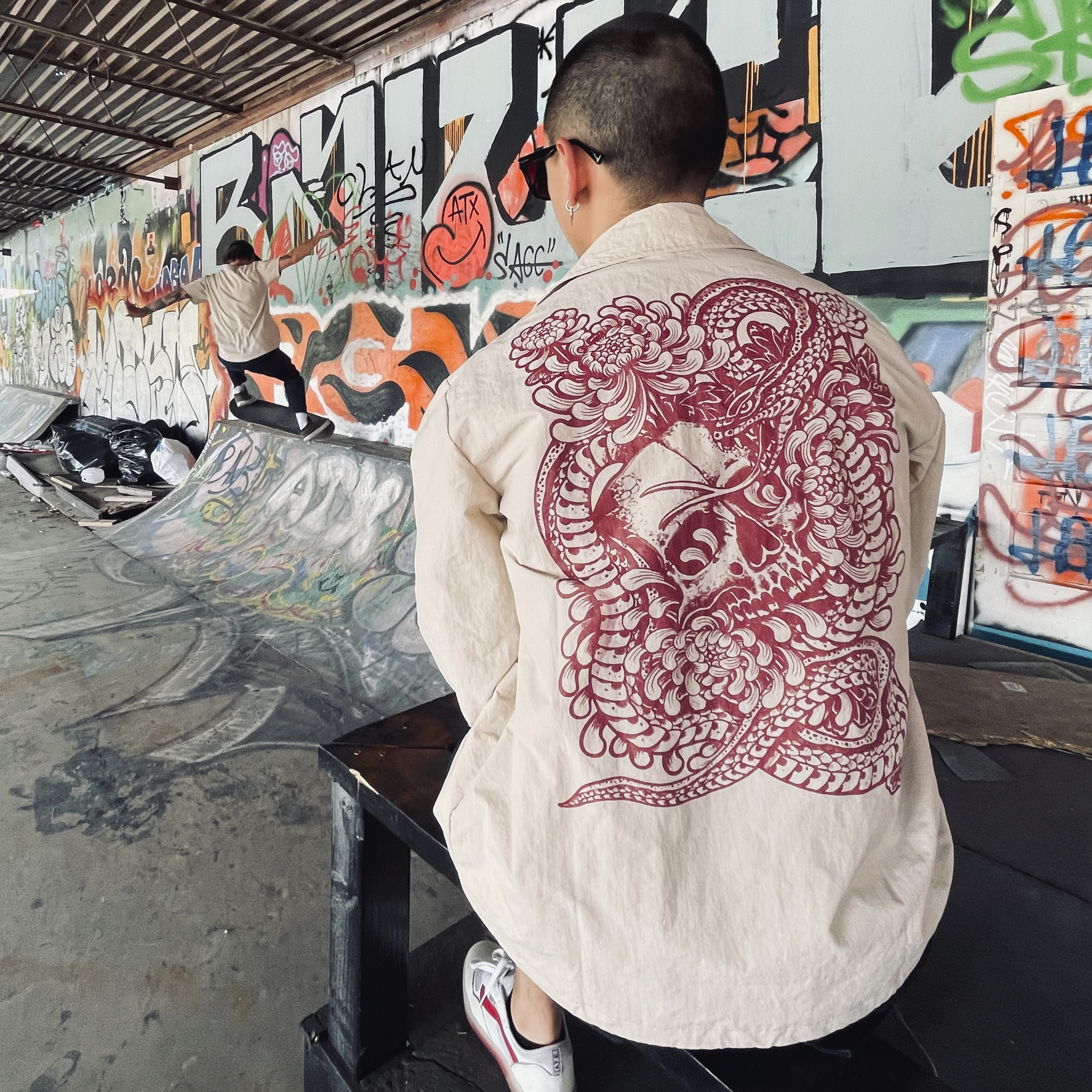 graphic windbreaker jacket