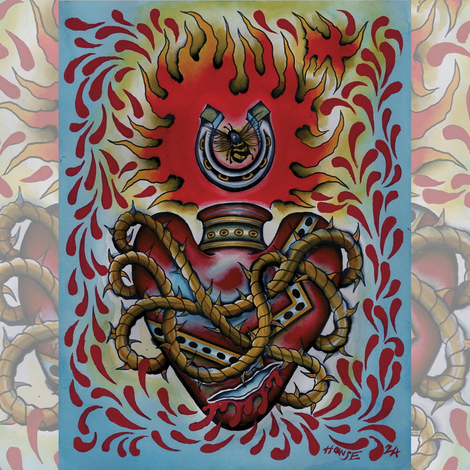 lucky heart tattoo art