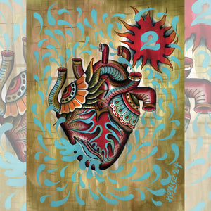 vibrant heart tattoo