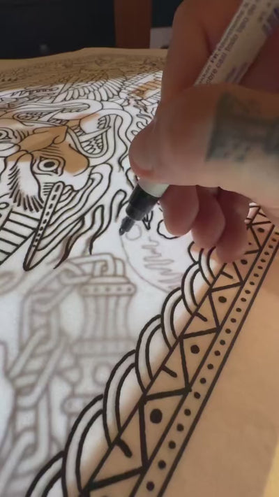 Chaos Print by Mors Tattoo displayed framed on a wall.