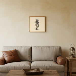 Smokin Cowboy tattoo-inspired art print by Cunha showcased in contemporary home decor