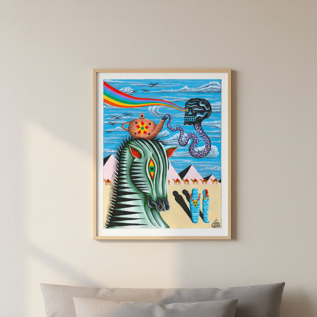 Desert Genie Giclée Art Print by Cam Jennings Displayed in a Modern Interior